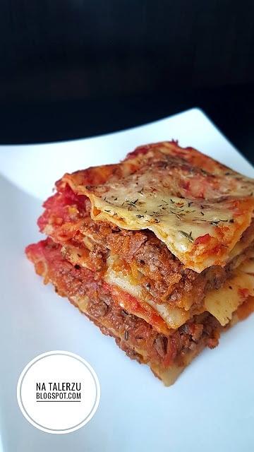 Lasagne bolognese bez sosu beszamelowego