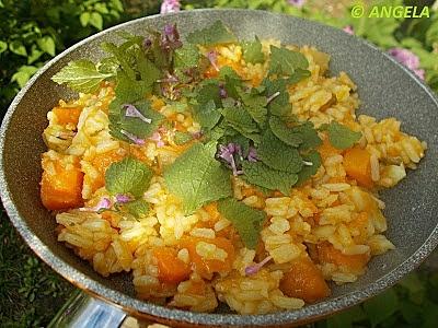 Risotto dyniowe z jasnotą purpurową