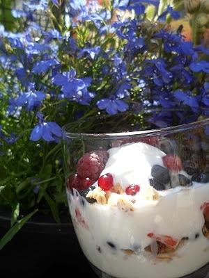 Jogurt naturalny z owocami na śniadanie