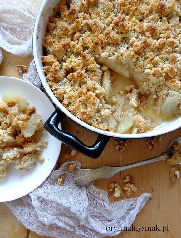 Crumble z gruszkami, anyżem i orzechami włoskimi