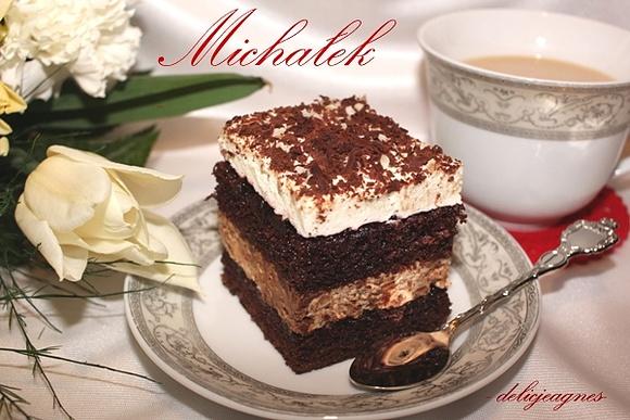 Michałek - ciasto przekładane z mascarpone i dżemem z czarnej porzeczki