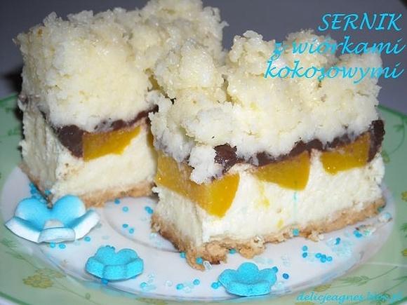 Sernik z wiórkami kokosowymi