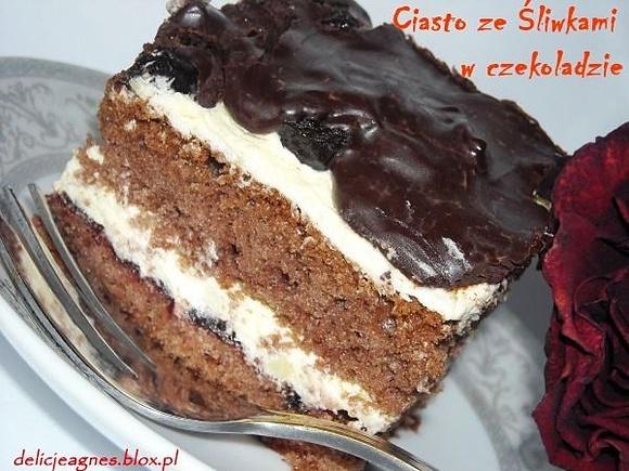 Ciasto ze śliwkami w czekoladzie