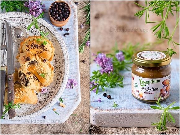 Sezamowe pierożki z leśnym farszem