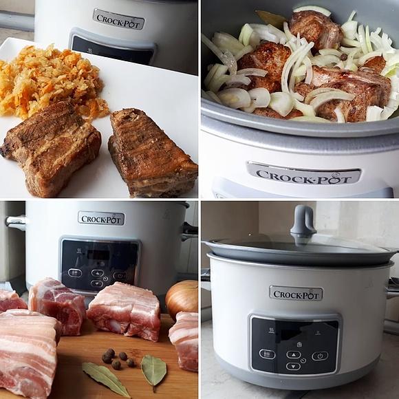 Żeberka wieprzowe z wolnowaru CrockPot keto bez glutenu i laktozy
