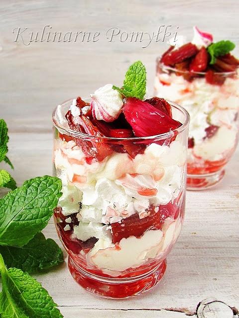 Deser rabarbarowo-bezowy