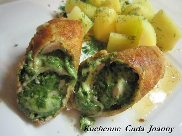 Roladki schabowe ze szpinakiem i mozzarellą