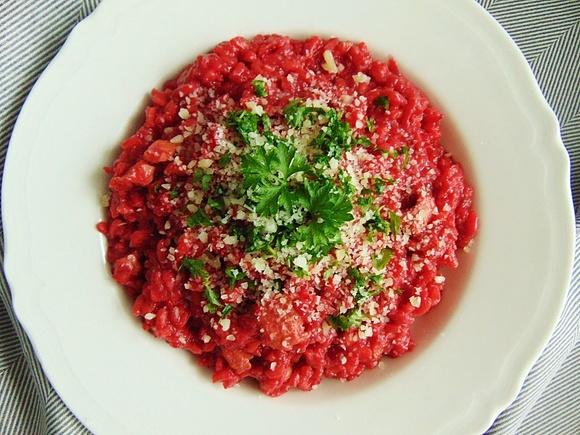 Risotto z pieczonymi burakami i kurczakiem