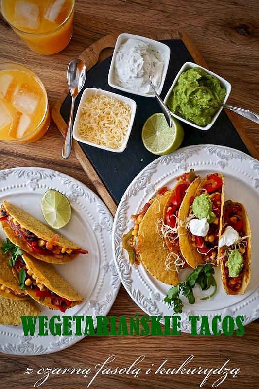 Wegetariańskie tacos z czarną fasolą i kukurydzą
