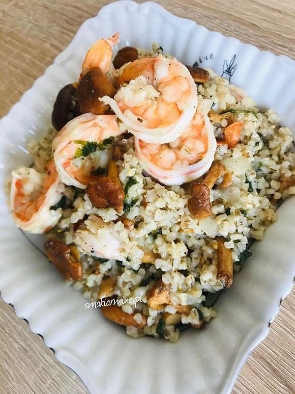 Kaszotto z Kurkami i Krewetkami