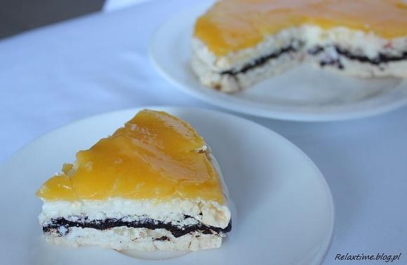 Torcik bezowy z lemon curd i czekoladą