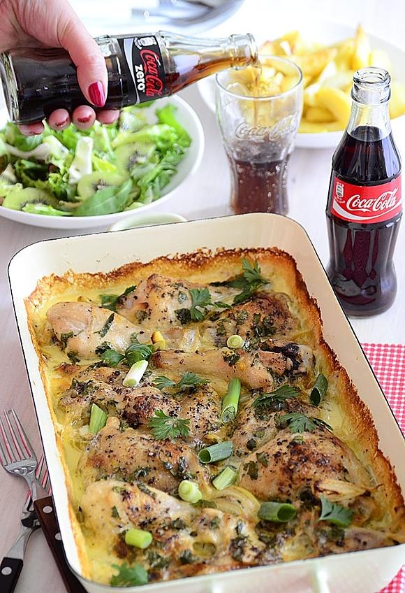 Kurczak pieczony w śmietance cytrynowo-czosnkowej
