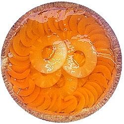 Tarta słoneczko z ananasami i brzoskwiniami