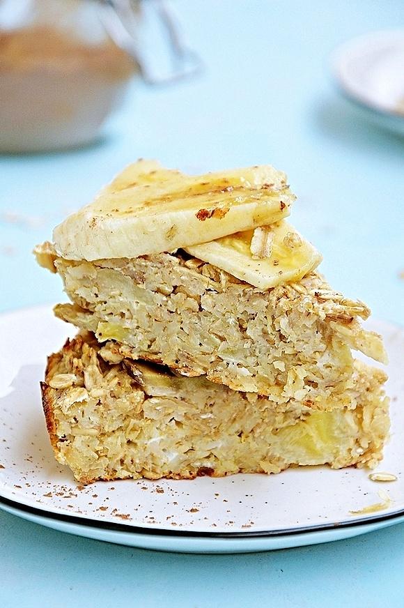 Pieczona owsianka z bananami
