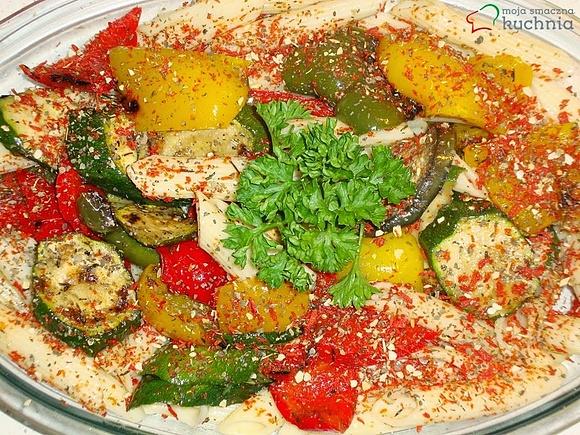 Penne z grillowanymi warzywami