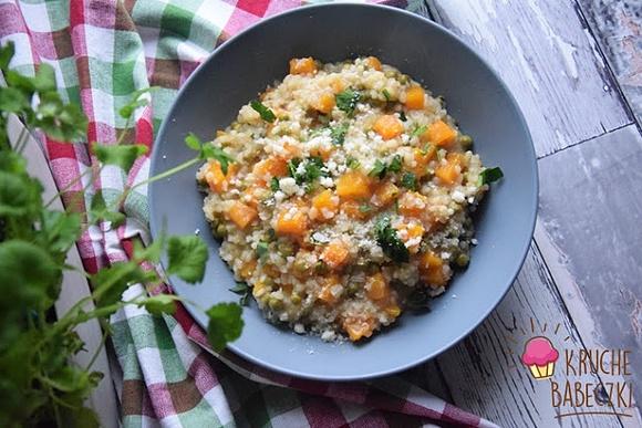 Risotto z dynią i groszkiem