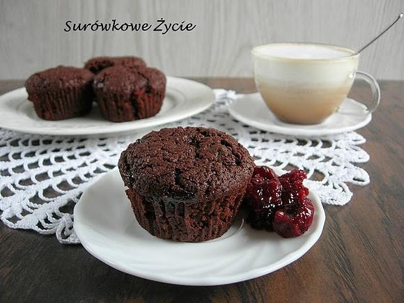Muffiny czekoladowe z wiśniami prażonymi