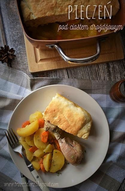 Pieczeń pod ciastem drożdżowym z kuchni podkarpackiej