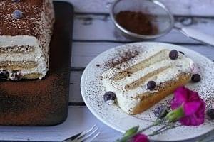 Torcik Tiramisu z borówkami