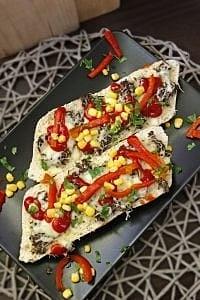 Ciabatta z grzybami i serem pieczona