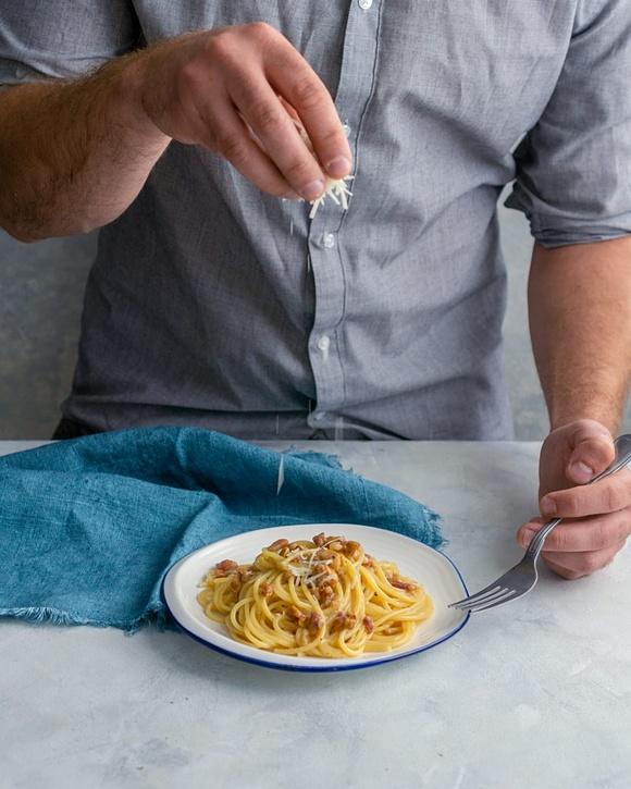 Spaghetti carbonara z kurkami