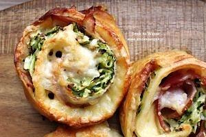 Zawijasy z gotowego ciasta na pizzę i boczku