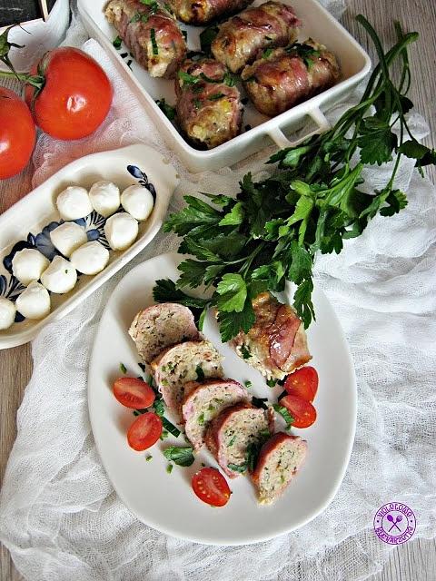 Pieczone mielone z boczkiem i mozzarellą