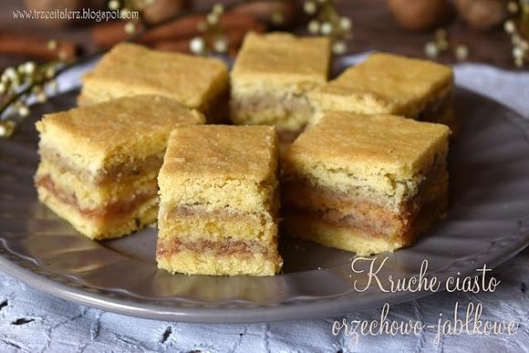 Kruche ciasto orzechowo-jabłkowe kuchnia podkarpacka