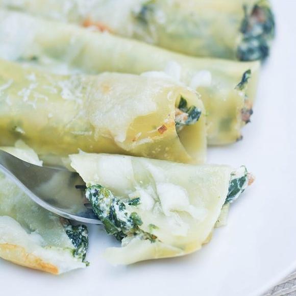 Cannelloni z kurkami, szpinakiem i ricottą na niedzielny obiad