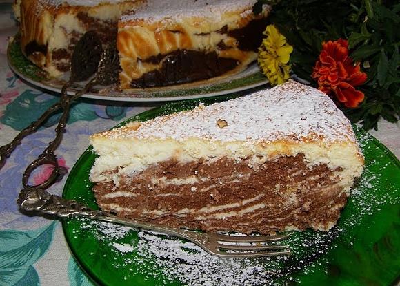 Pyszny sernik zebra bez spodu pieczony