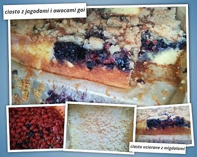 Ciasto z migdałami i owocami