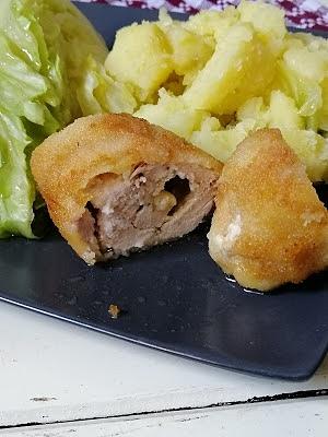 Roladki z indyka z czosnkowym serkiem