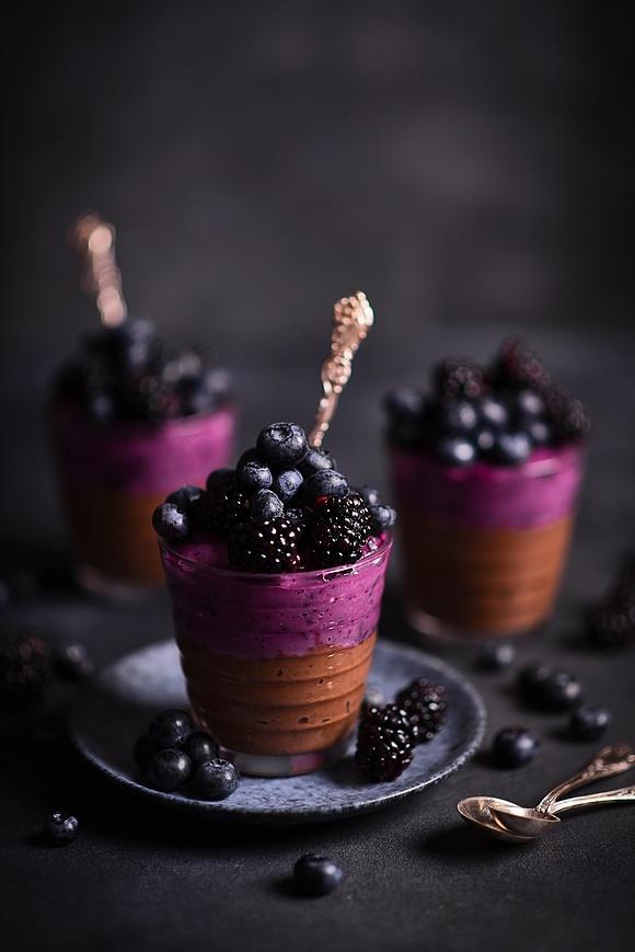Jagodowo-kakaowy pudding chia