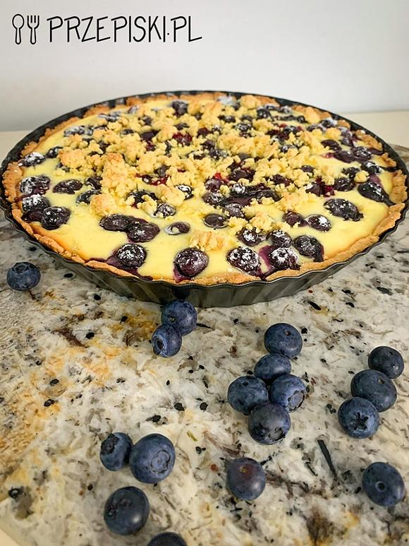 Tarta z borówkami i kruszonką