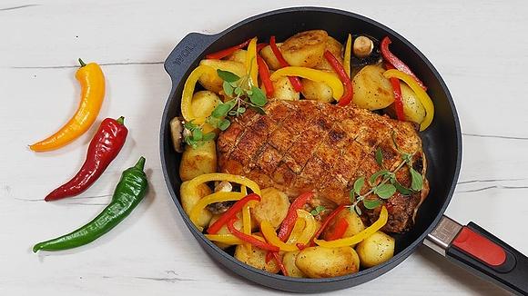 Test patelni wool diamond głęboka 28 cm od woll cookware