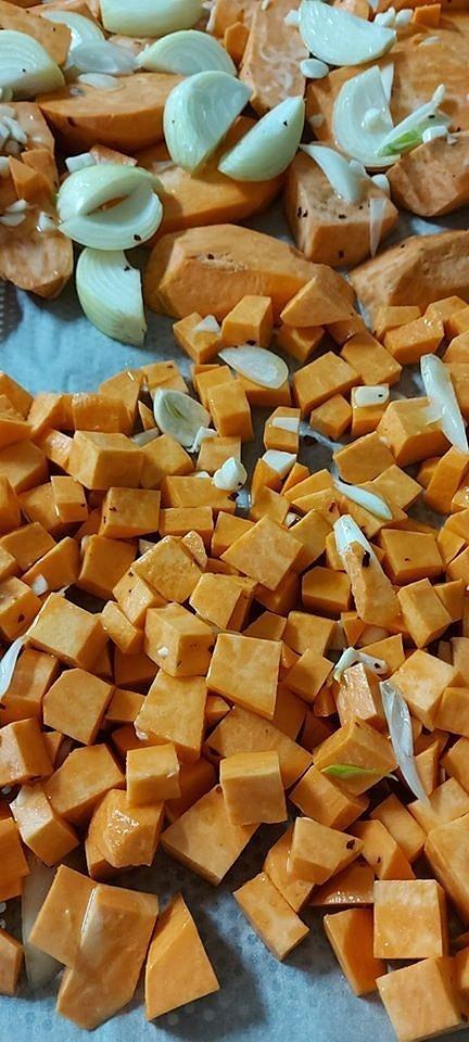 Kotlety z ryżu i pieczonego batata