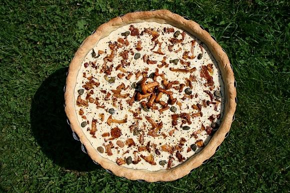 Tarta serowa z kurkami
