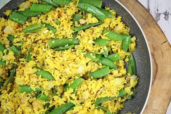 Ryż curry z groszkiem cukrowym