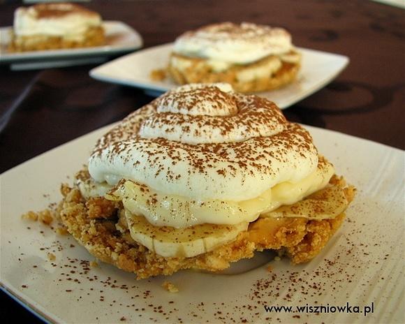 Mini banoffee pie z budyniem i kajmakiem dla dzieci