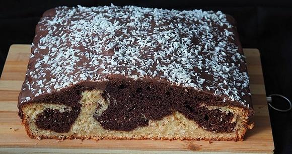 Ciasto dwie babki kokosowa i czekoladowa z polewą