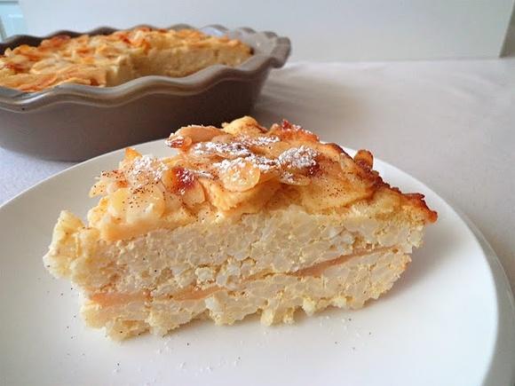 Ryżowe ciasto z jabłkami bez mąki i masła