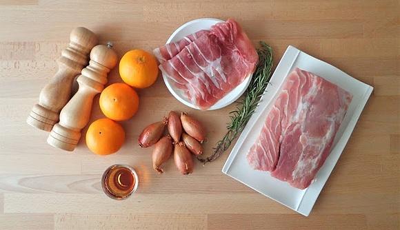 Pieczony schab z szynką parmeńską i pomarańczami