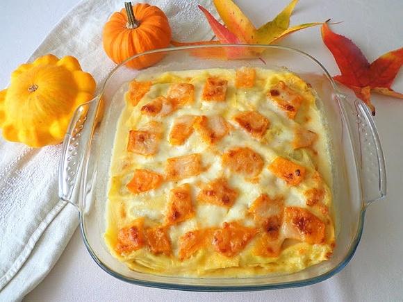 Lasagne z dynią i grzybami