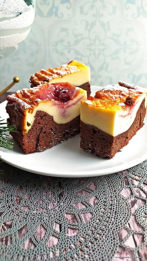 Brownie z sernikiem