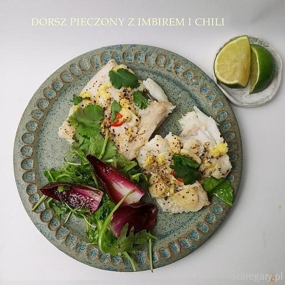 Dorsz z imbirem i chili z piekarnika