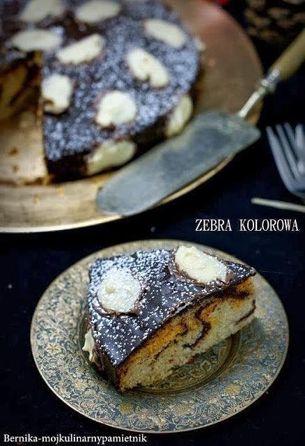 Ciasto zebra kolorowa świąteczna