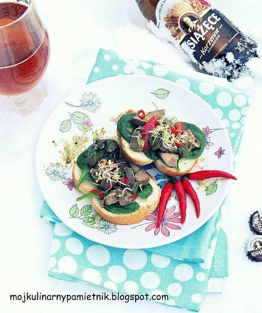 Crostini z piwną wątróbką