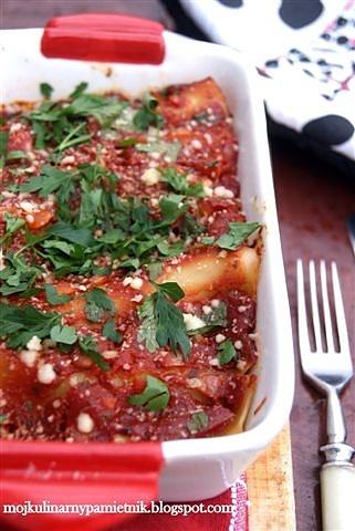 Cannelloni nadziewane zieloną soczewicą