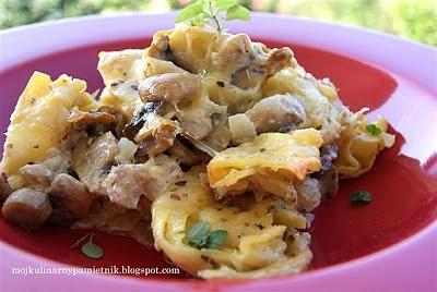 Zapiekanka z tortellini i ravioli w sosie śmietanowym