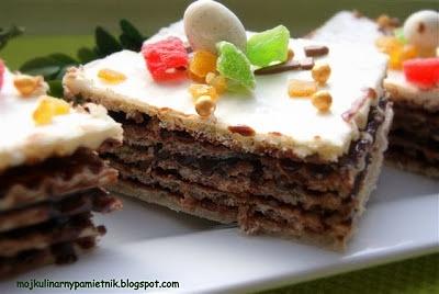 Mazurek pralinowy na waflach